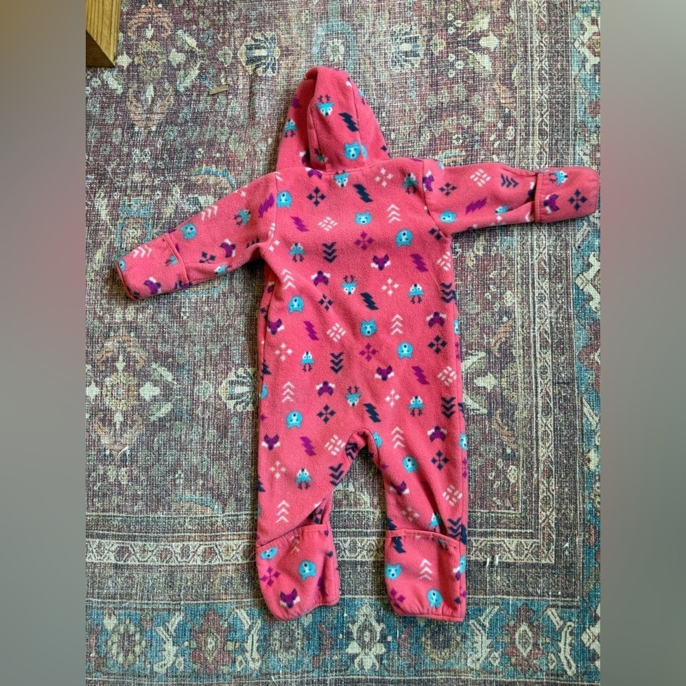 Columbia 18-24month infant Snowtop II bunting fleece pink woodland creatures - Picture 11 of 13